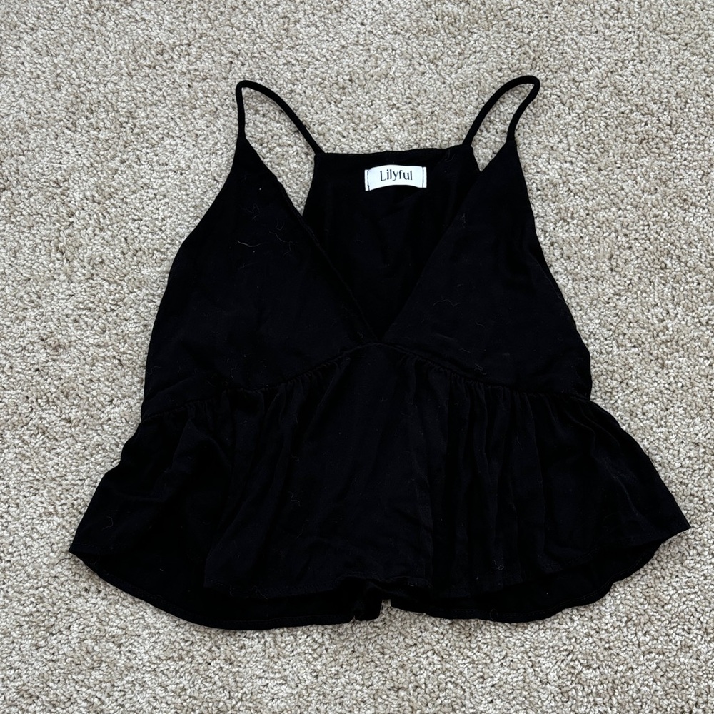 Lilyful Black Flowy crop top
